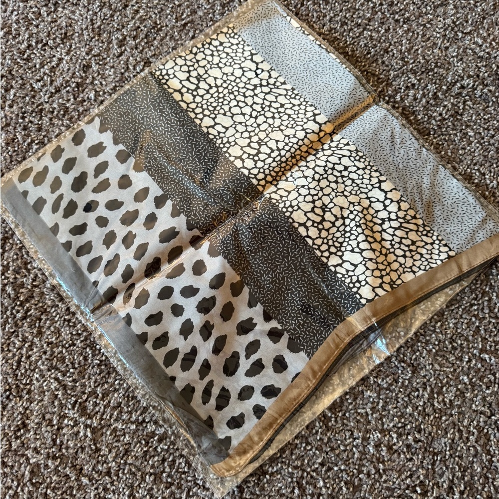 Mixed print neutrals silky scarf